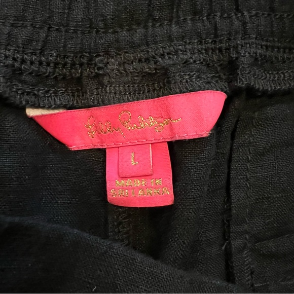 LILLY PULITZER Deri Black Linen Palazzo Pants L XL NWT - Picture 5 of 9